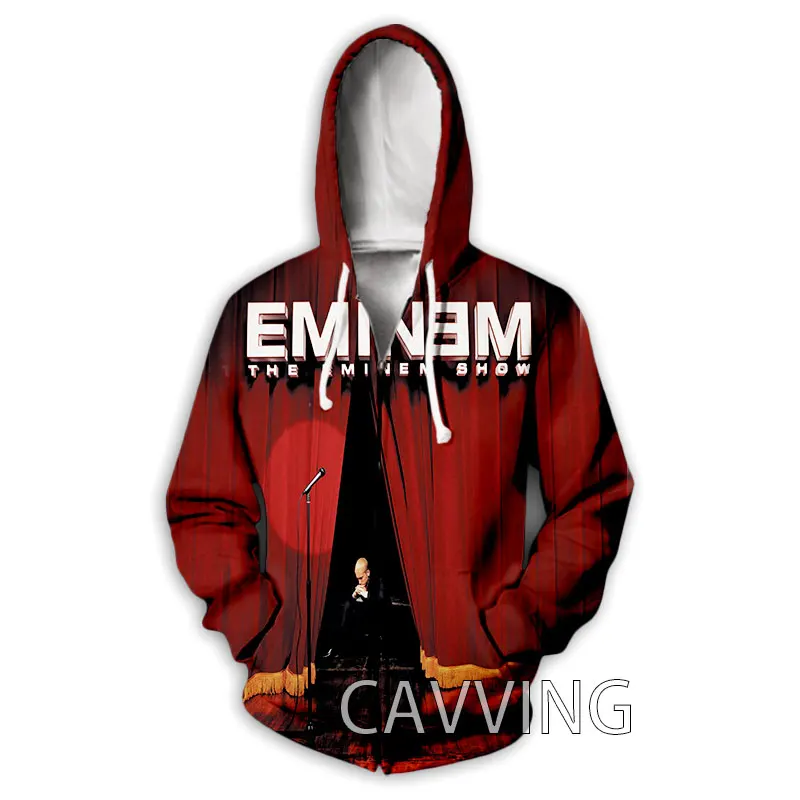 شعبية EMINEM ثلاثية الأبعاد طباعة سستة هوديس بلوزات الرجال النساء للجنسين مقنعين المتضخم هوديي زمم بلوزات رياضية