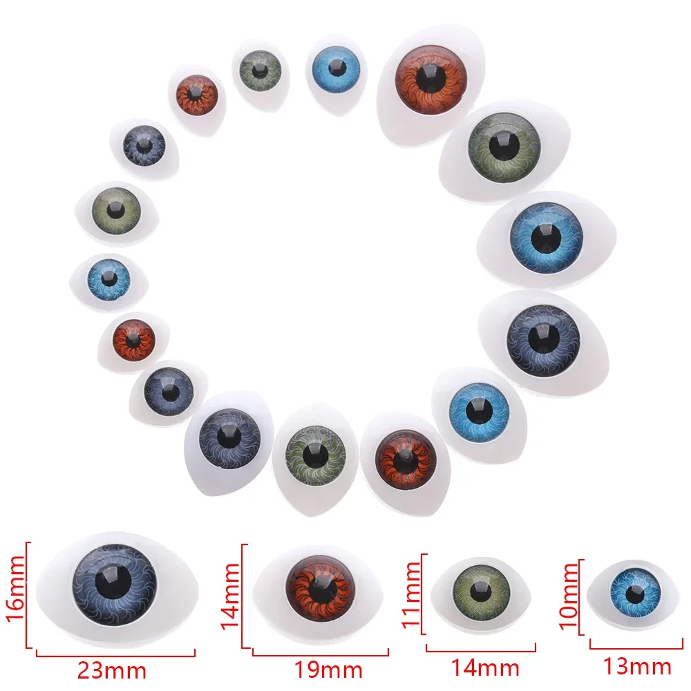 Yeux de sécurité ovales en plastique pour bricolage, yeux de dinosaure, artisanat au crochet, herbe, accessoires de poupée, jouet animal, marionnette, exécutif, 20 pièces