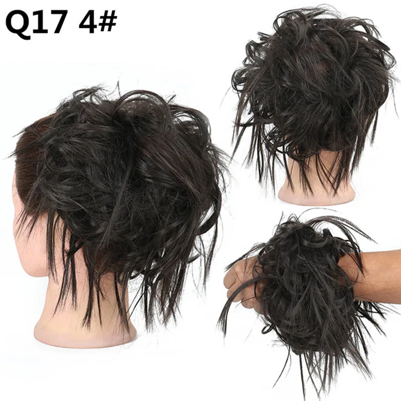 Messy Bun Hairpiece with Elastic Rubber Band