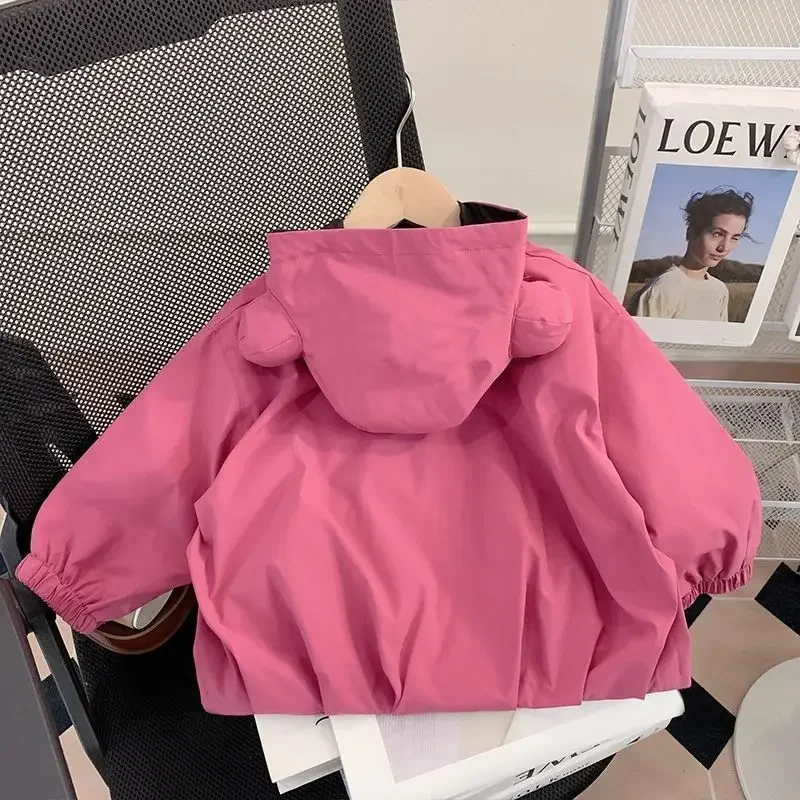 

Girls Coat Outerwear Spring and Autumn 2026 New Fashionable Western Style Children's Casual Hooded Zipper Jacket