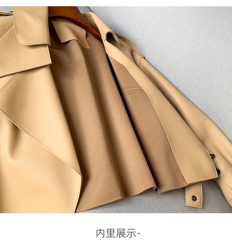 Genuine Sheepskin Leather Biker Jacket - Womens Winter Spring Coat