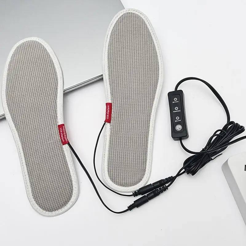 USB Heated Shoe Insoles Electric Foot Warming Pad Feet Warmer Sock Pad Mat Winter Outdoor Sports Heating Insoles Winter Warm