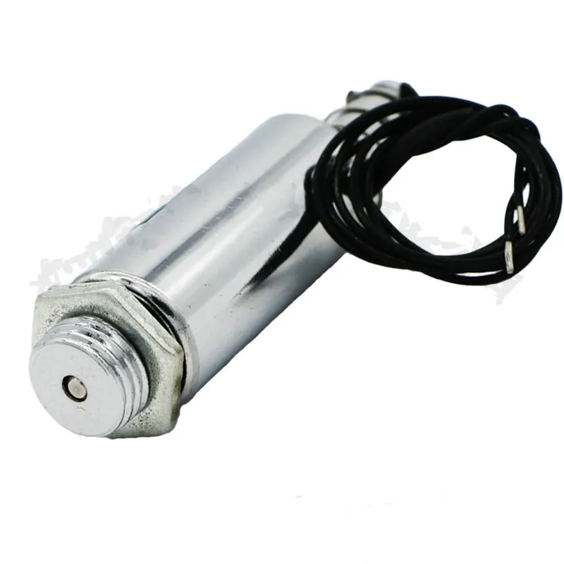 DC 12V or 24V Stroke 10mm Push Type Tubular Solenoid Electromagnet w Spring Return XRN-19*42TL