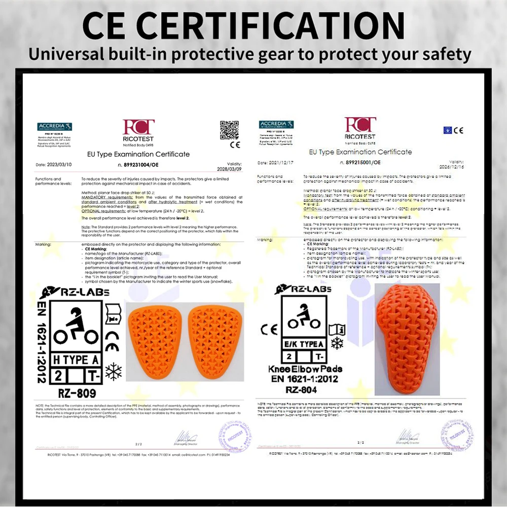WOSAWE CE Level 1/2 Motorcycle Knee Pads Jeans Pants Insert Protective Gear Knee Protector Thicken Motocross Racing Knee Padded