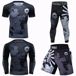 Custom MMA  Tshirt+Pants Boxing Muay Thai Shorts Rashguard kickboxing Sets Fitness Sport Jersey Jiu Jitsu Bjj No Gi Sportsuits