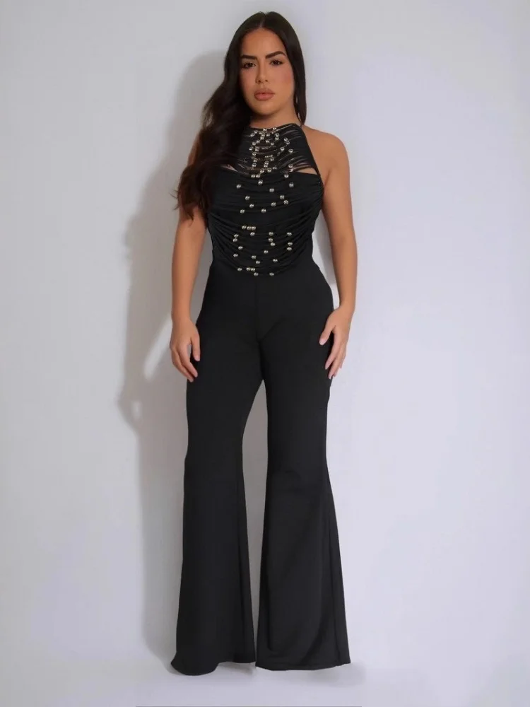Wmstar Jumpsuits Wonmen Wholesale High Neck Sleeveless One Pieces Clothes for Woman Romper Designer Woman Clothing 2025 Fancy