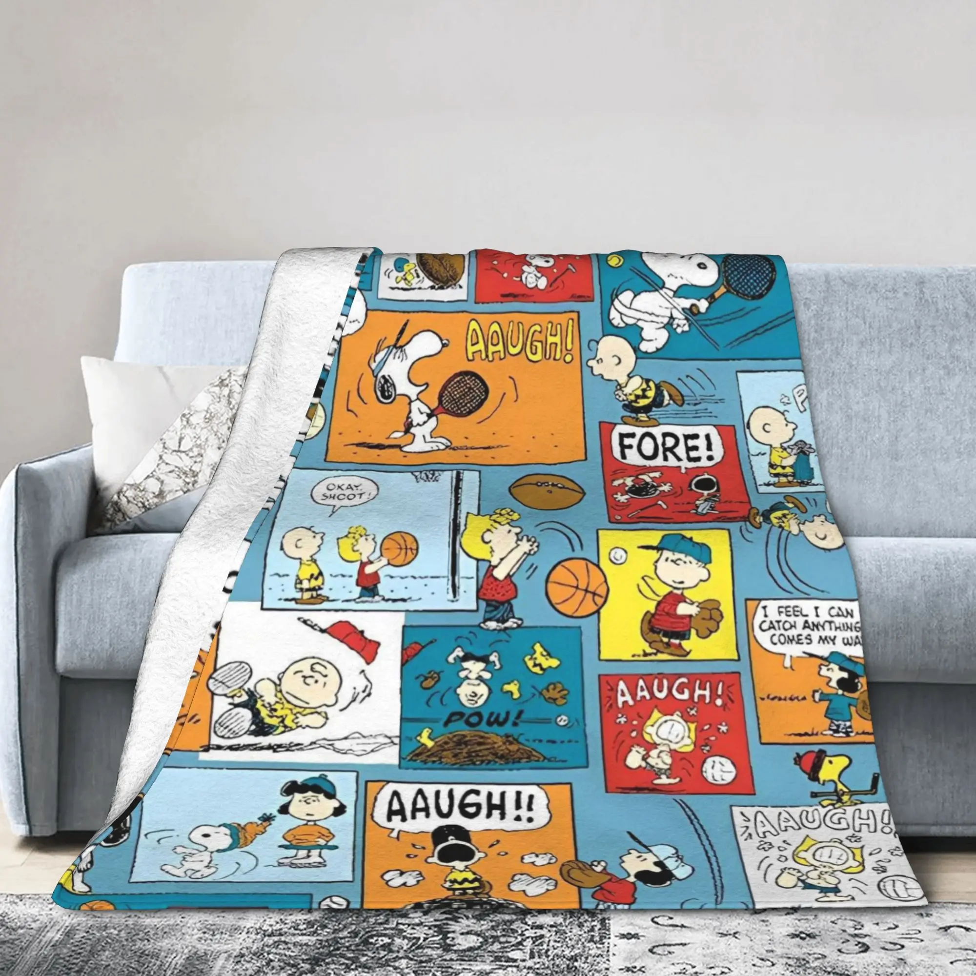 

Одеяло с рисунком Снупи, бархатное украшение, портативное супер теплое одеяло для постельного белья, дивана, коврика