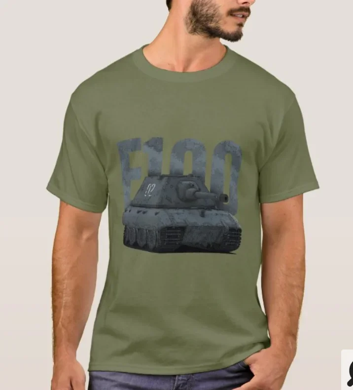 WWII German E100 Super-heavy Tank T-Shirt 100% Cotton O-Neck Summer Short Sleeve Casual Mens T-shirt Size S-3XL