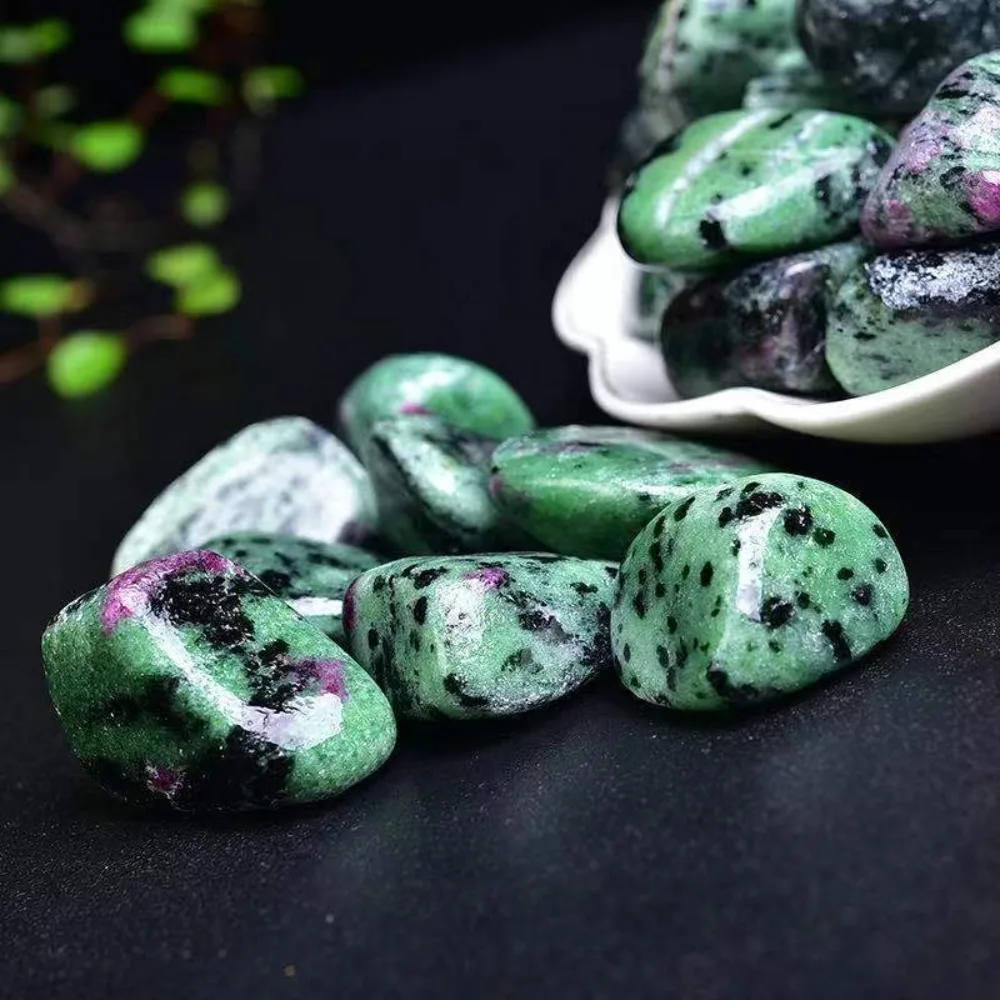 Natural Ruby Zoisite Rolling Stone Healing Crystal And Gem Raw Stones Healing Crystals - Perfect Meditation Gift For Reiki