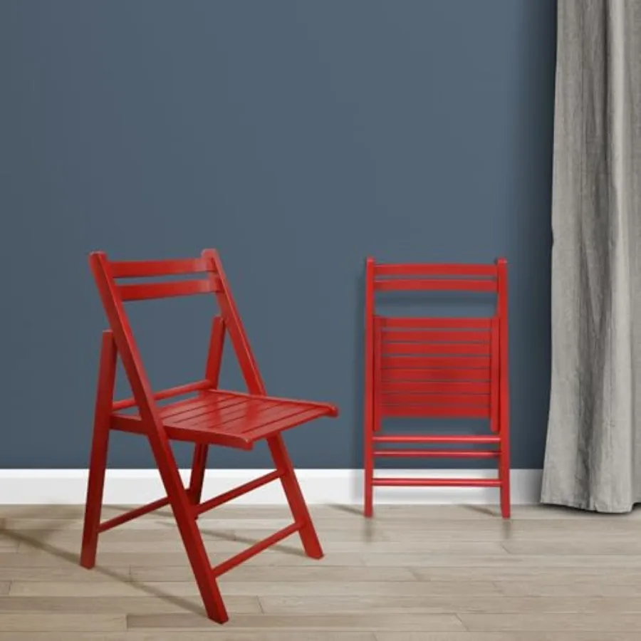 

Wooden Folding Chairs 2-Pcs Set
