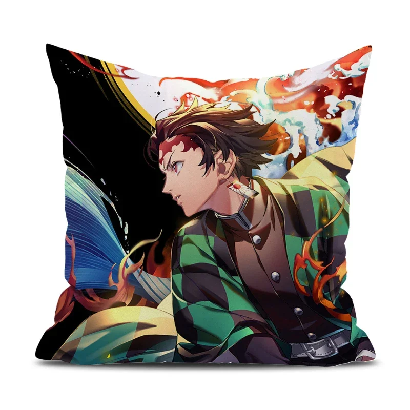 Demon Slayer Decorative Pillowcase 40x40 Anime Pillow Cover Pillowcases 50x50 Sleeping Pillows Pilow Cases Car Decoration Sofa