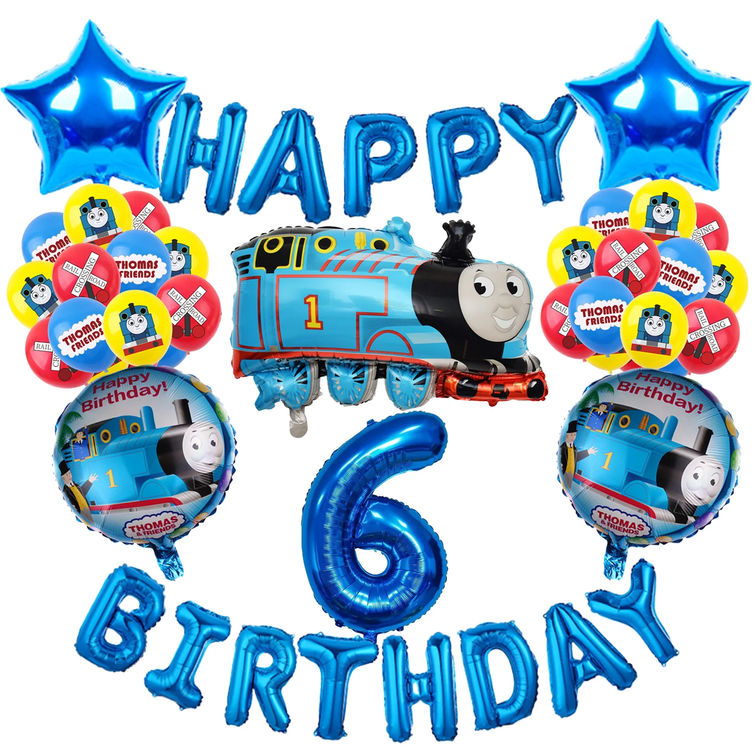 

Thomas and Friends Birthday Decor Foil Balloons Number Set 32 inch Gift Baby Shower Children's Toys Train Latex Balloons Kit