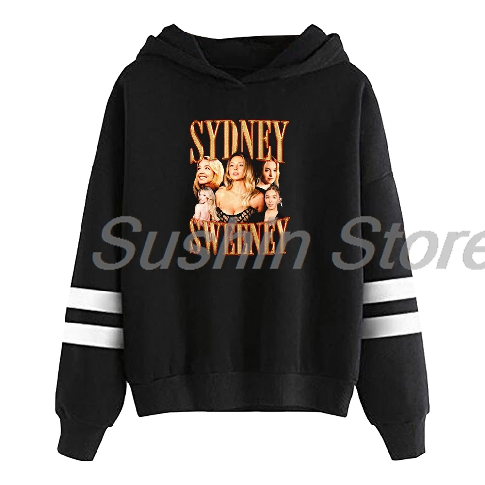 

Sydney Sweene Retro Graphic Hoodie Unisex Pocketless Parallel Bars Sleeve Streetwear Men Women Sweatshirt Vintage Clothes