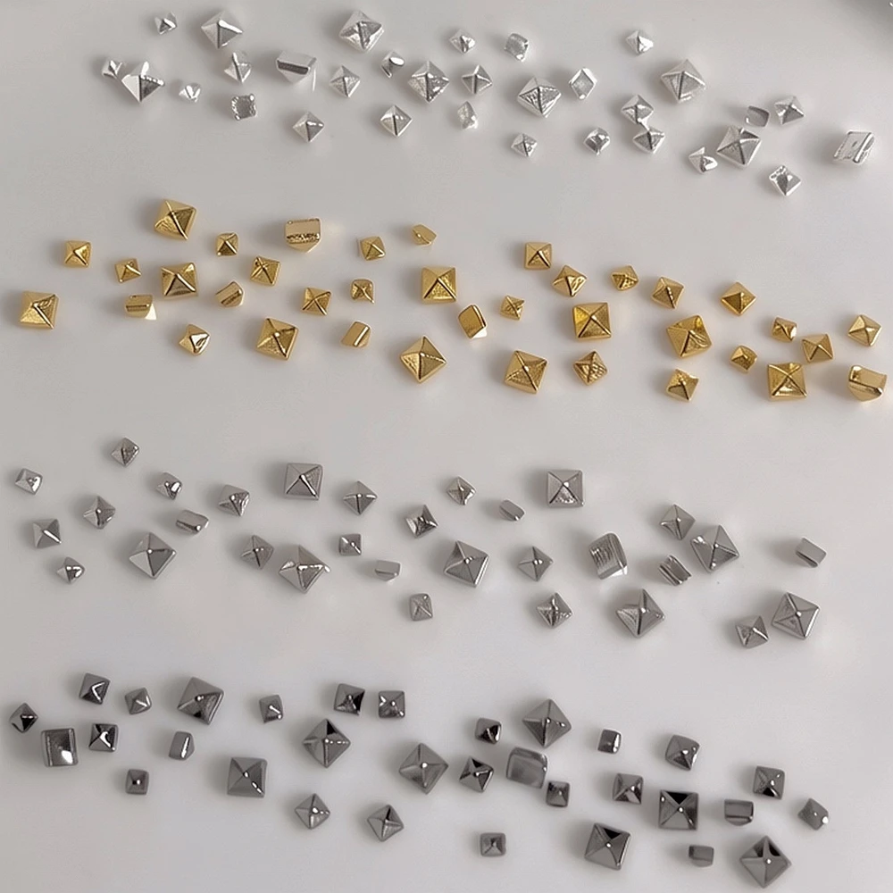 200PCS Square Pyramid Metal Nail Rivet Decoration Accessories Charm Parts For Nail Art Decorative Manicure Material Supplies