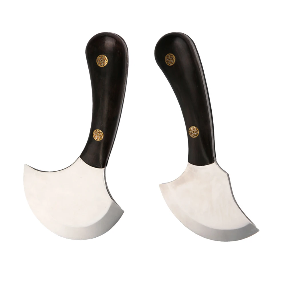 Coltello in pelle professionale Ultra affilato testa tonda artigianale manico in legno utensili da taglio per smussatura strumenti in pelle fatti a