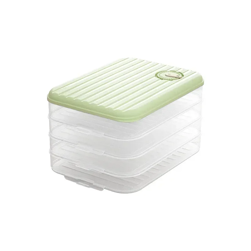 Multilayer Dumpling Box Household Food Egg Frozen Box Wonton Fresh-Keeping Organizers Quick Freezing Refrigerator Storage Box