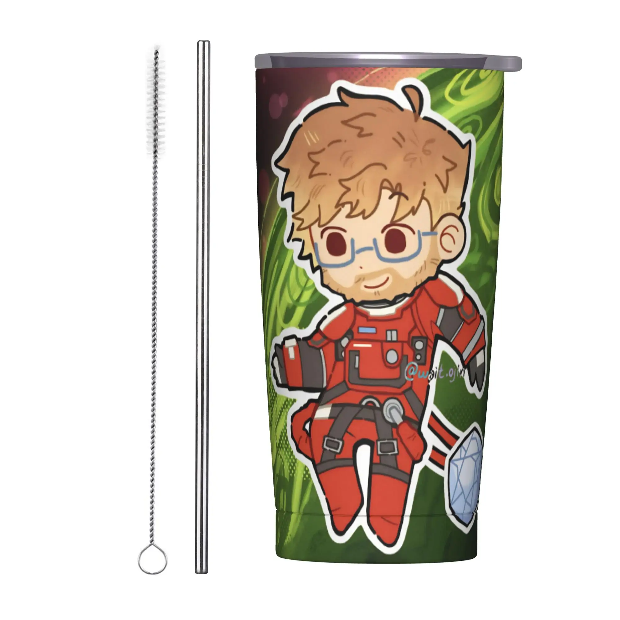 Project Hail Mary Insulated Tumbler with Straws Ryland Grace Rockys Vacuum Thermal Mug Office Home  Bottle Cup, 20oz