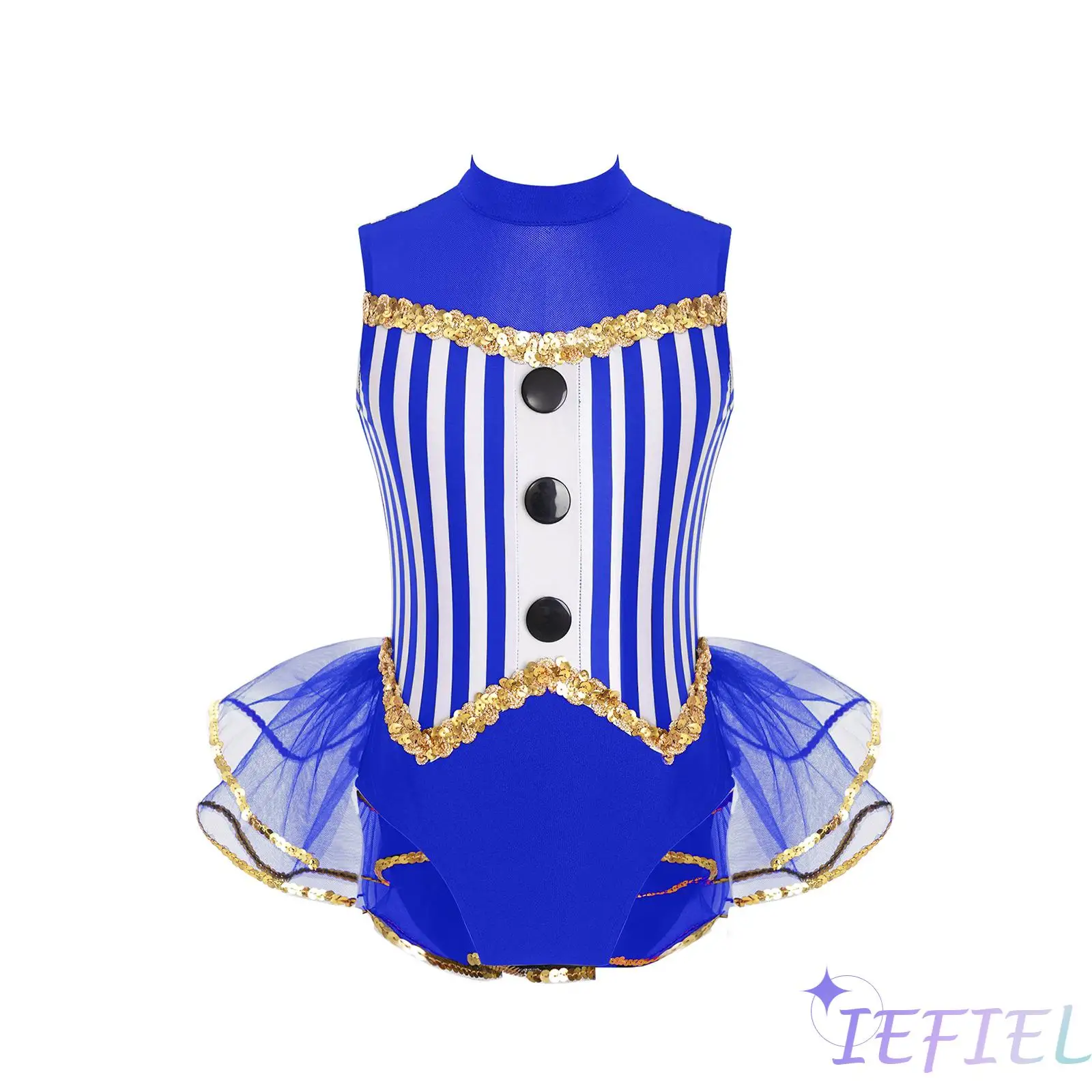 

Kids Halloween Circus Clown Cosplay Party Suit Tulle Skirted Girls Latin Jazz Dance Performance Leotard Gymnastics Bodysuit