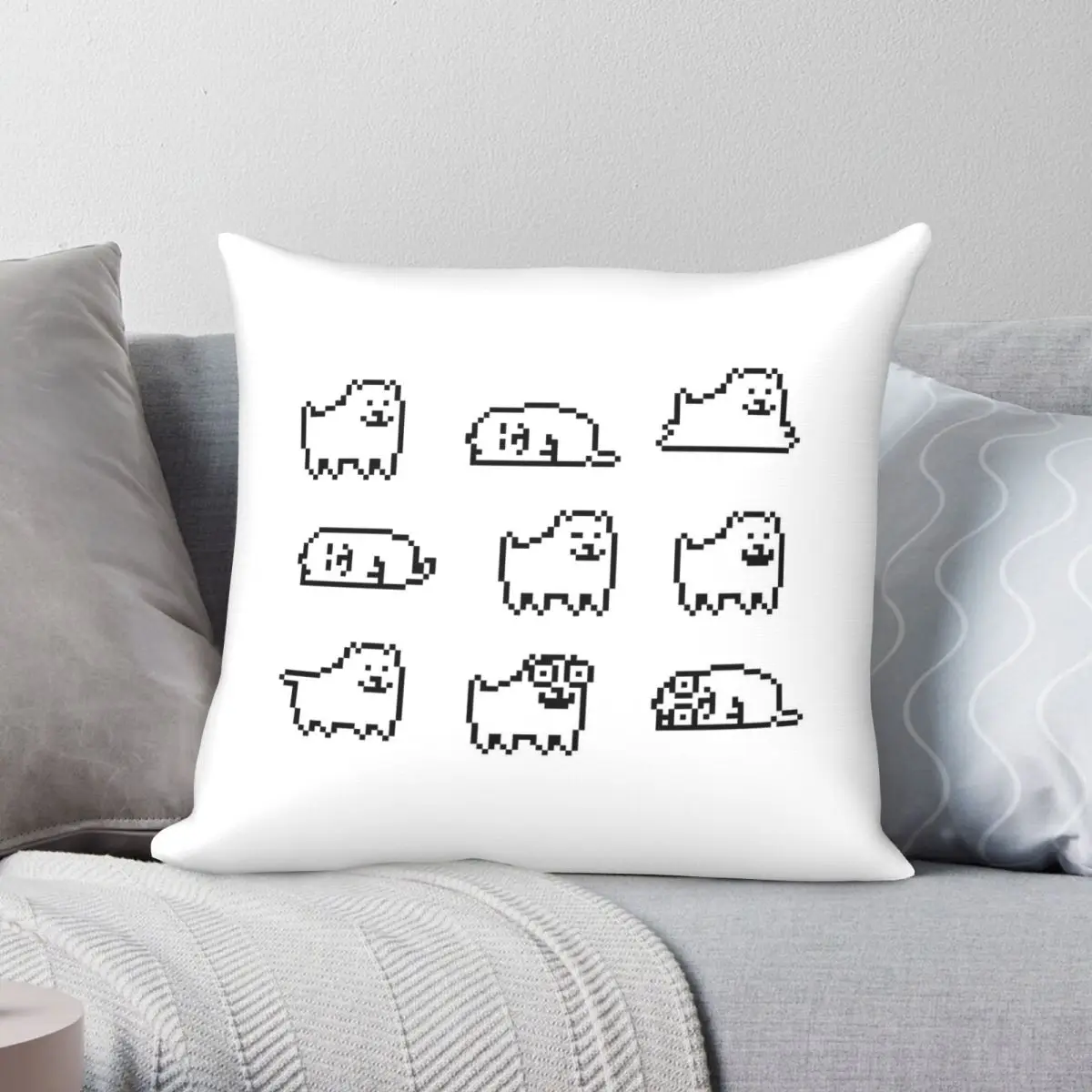 Annoying Dog Undertale Game Square Pillowcase Polyester Linen Velvet Pattern Zip Decorative Room Cushion Cover 18