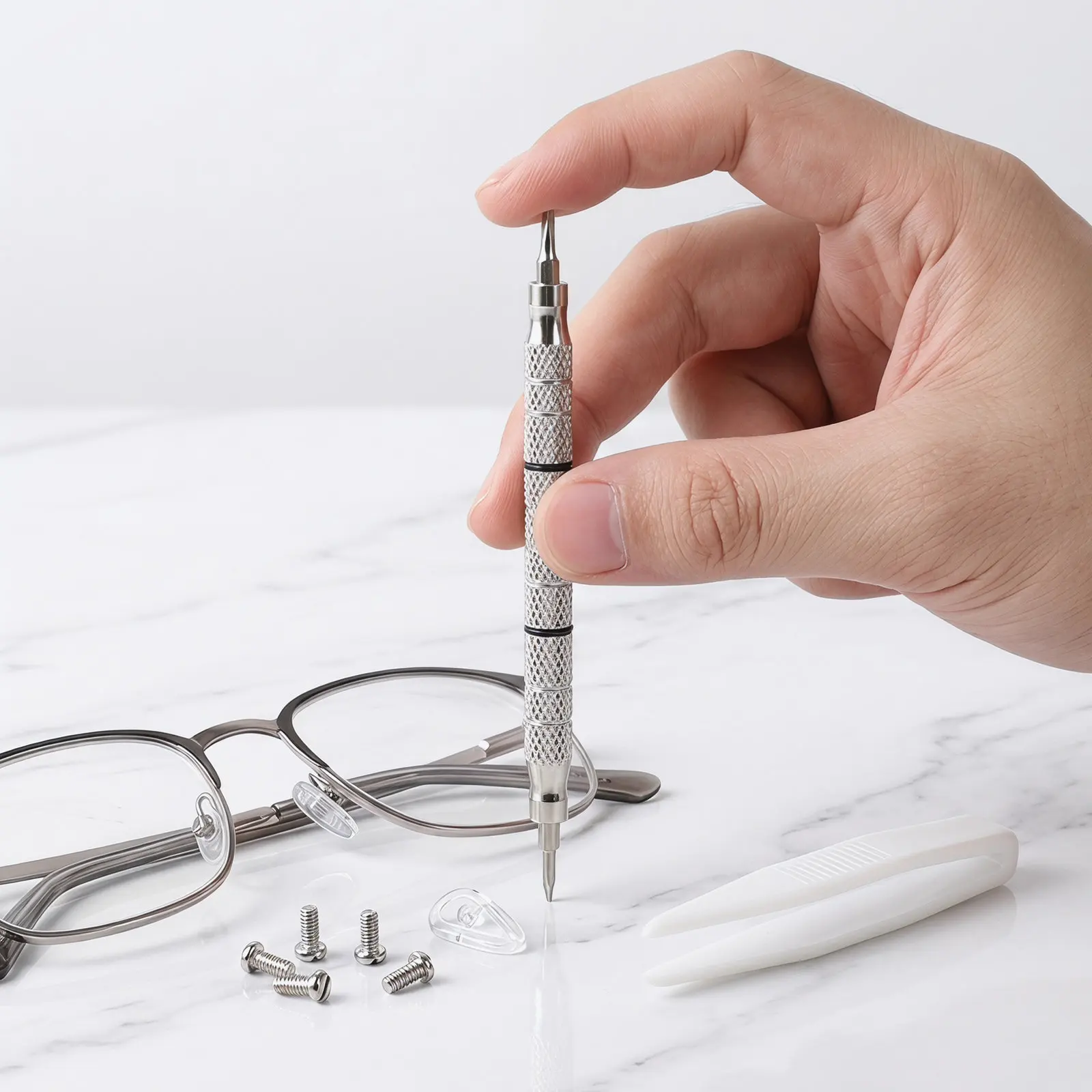 1 Box Eyeglass Frame Screw Assortment Kit Metal Tiny Micro Replacement Screws Slotted Flat Head Eyeglass Repair Kit Screwdriver