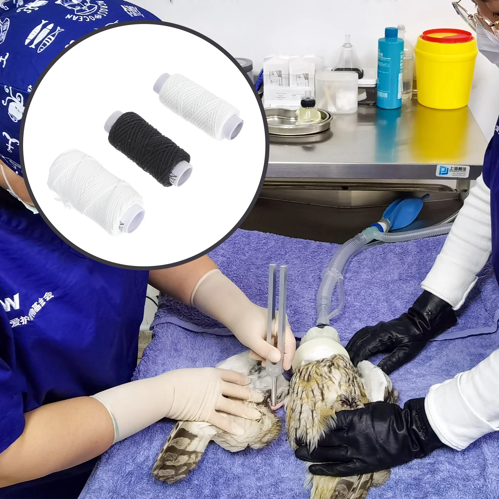 

3Pcs Surgical Suture Line for Livestock Veterinary Non Irritating Strong Suture Thread Pig Sheep Cattle Pet Use