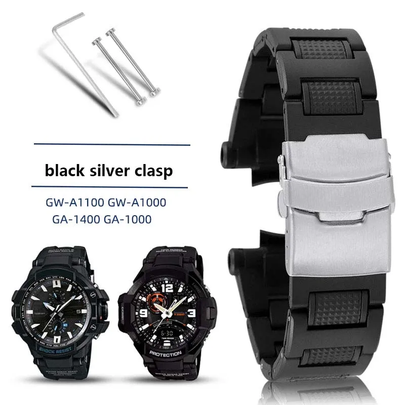 Plastic Watchband for Casio g-shock GA-1000 1100 GW-4000 GW-A1100 A1000 Watch Strap High Quality Mens Sport Wristwatch Bracelet