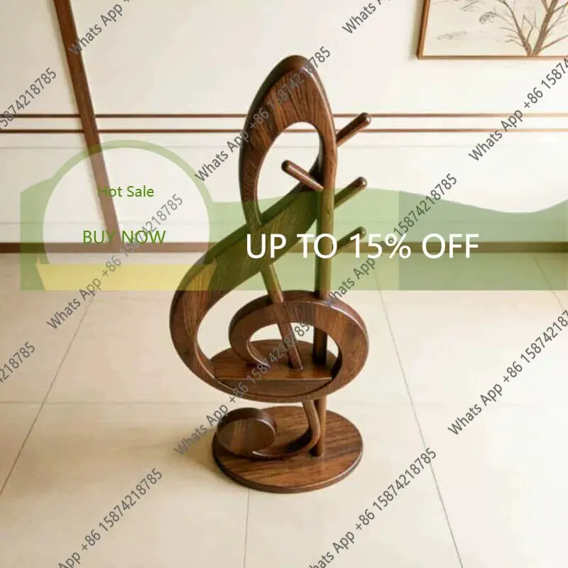 

Yt New Chinese Music Note Coat Rack Song Aesthetic Black Walnut Bed And Breakfast Villa Bedroom Zen Modern High-end Furniture