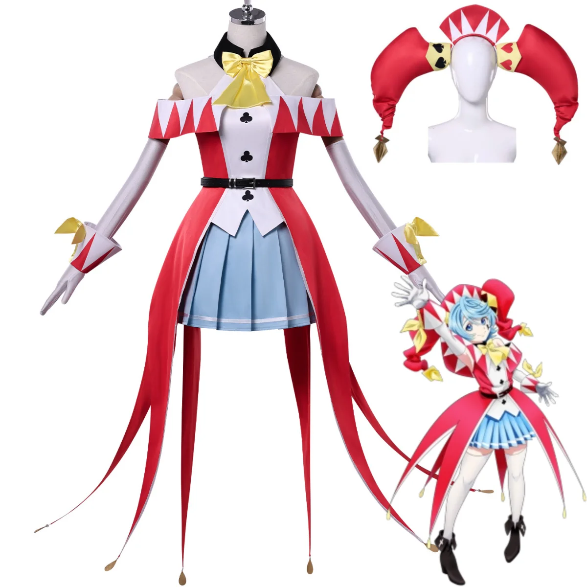 Anime The Exiled Heavy Knight Knows How To Game The System Luce Rubis Cosplay Costume Clown Outfit Woman Cute Party Suit