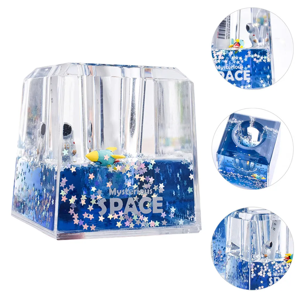 

Портативный акриловый органайзер для ручек и карандашей «Космонавт» с эффектом зыбучих песков, настольный держатель для хранения, для путешествий, ванной комнаты, косметических принадлежностей