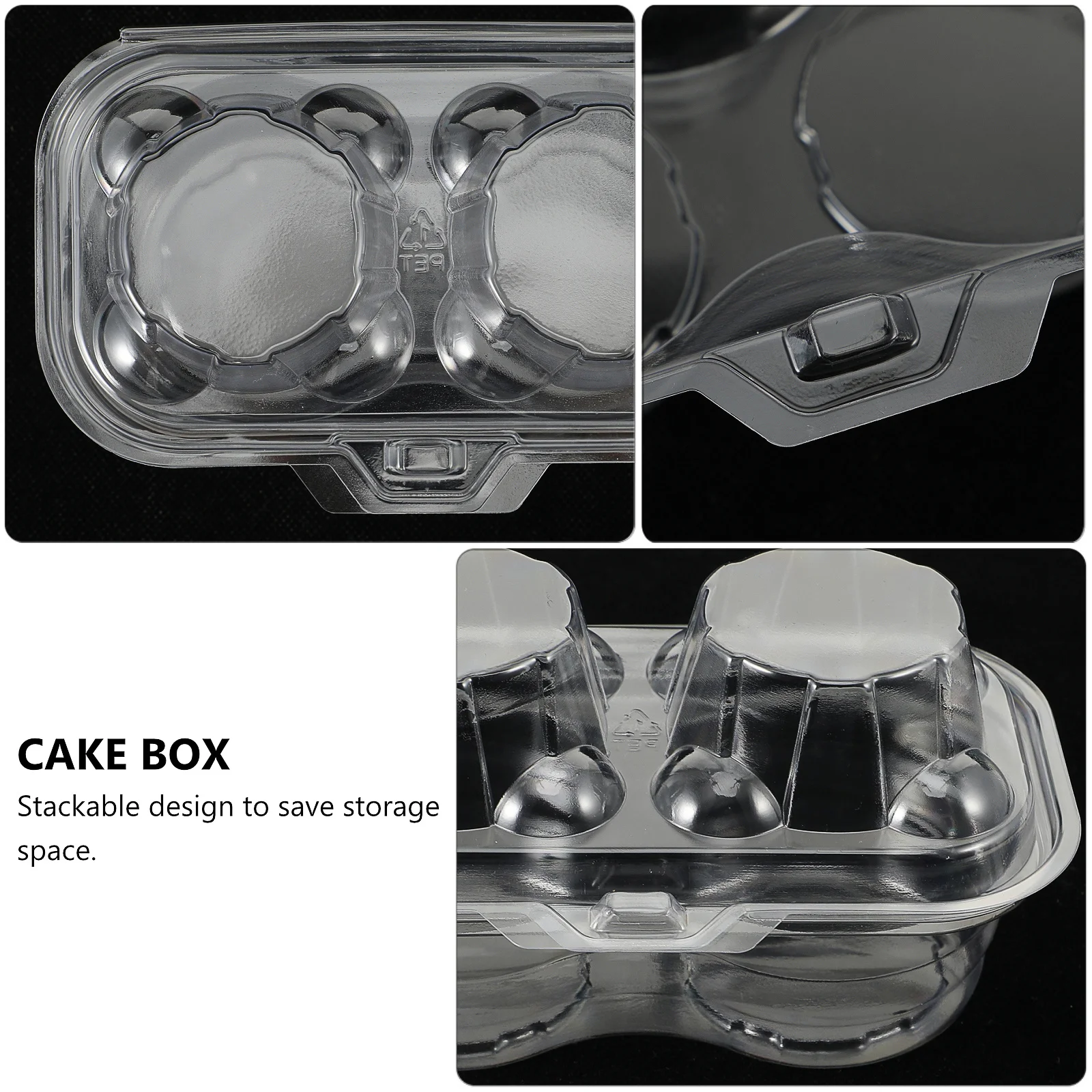 

50Pcs Cake Container Box Transparent Paper Stackable Dessert Storage Box for Cupcakes Packaging Cake Container