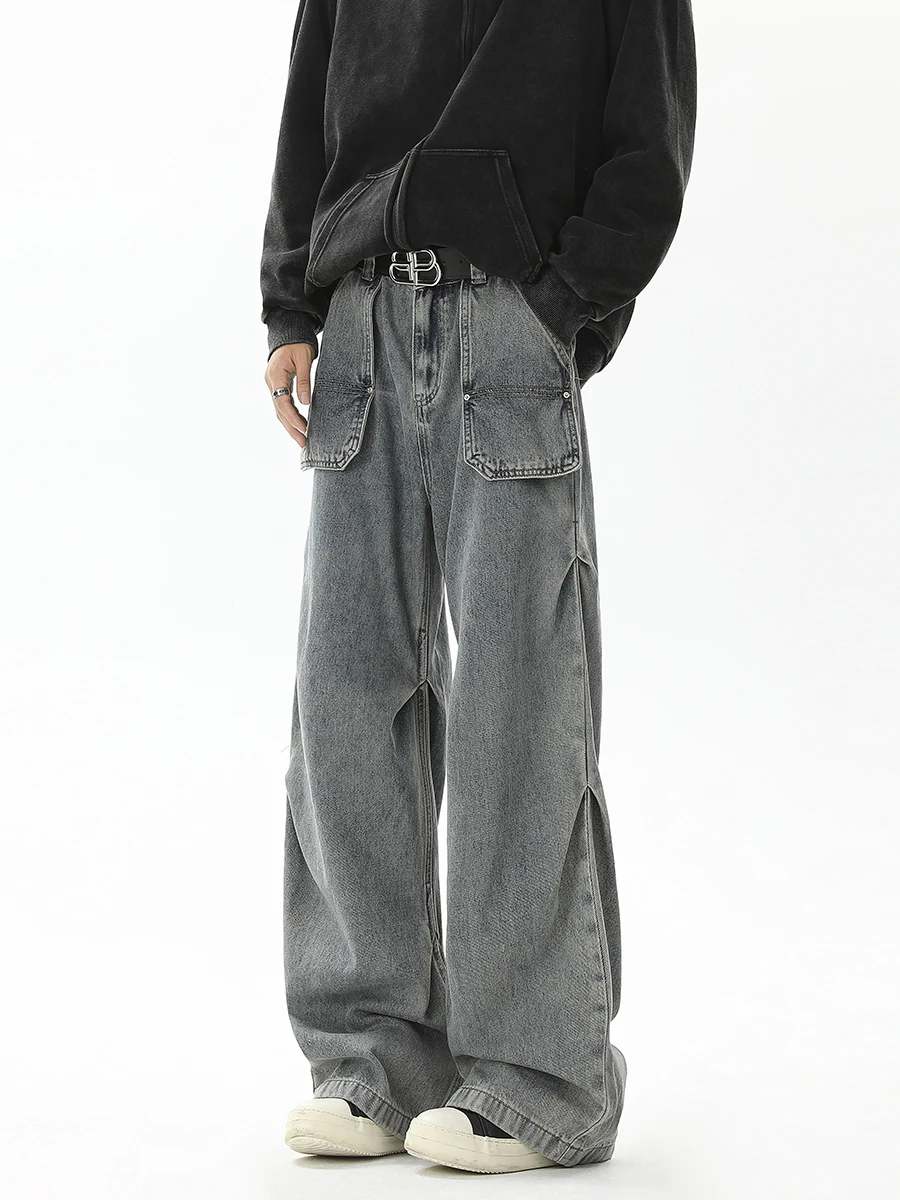 

Мужские джинсы Boyue Waed Vibe Workwear: плиссированные, широкие, прямые, свободного кроя, в американском стиле, повседневные