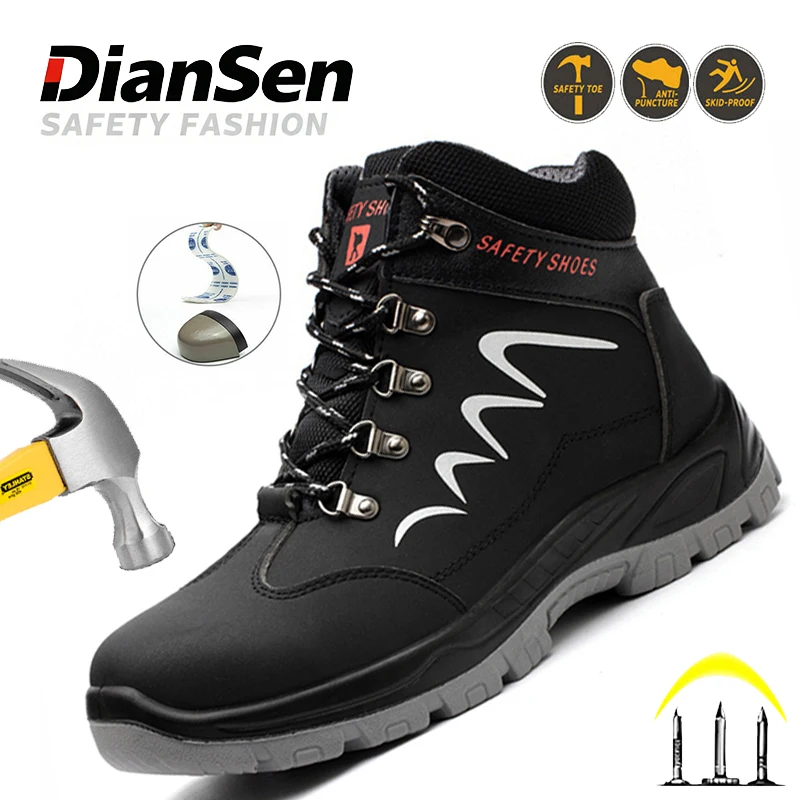 

Men Professional Anti-smash Safety Shoes Waterproof Slip Resistant Boots Wear-resisting Indestructible Shoes Casual Walking Shoe