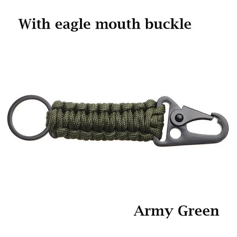 Outdoor-Selbstverteidigungs-Paracord-Schlüsselanhänger mit Adlermaul-Schnalle, Affenfaust-Stahlkugel, Outdoor-Sicherheitsschutz-Zubehör