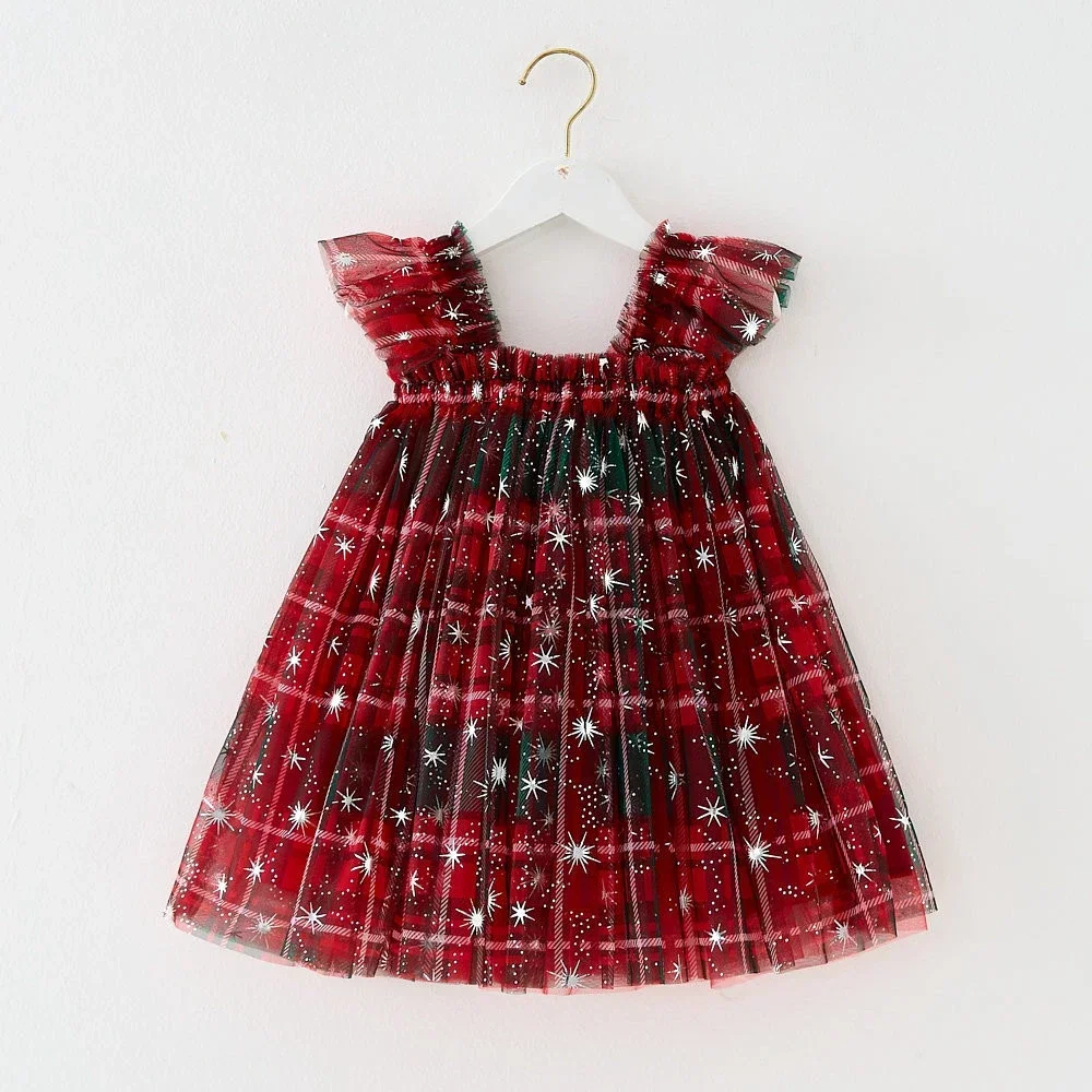 

Toddler Girl Princess Dress Baby Christmas Tulle Costume Kids Summer Sleeveless Strap Dresses Newborn Birthday Party Festival