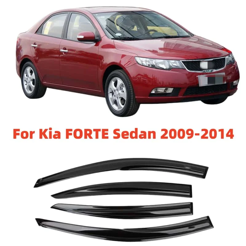 Car Window Visors Sun Rain Guard Side Vent Deflector Weathershield Moulding Trim For Kia FORTE Sedan 2009-2014 Cars Accessorie