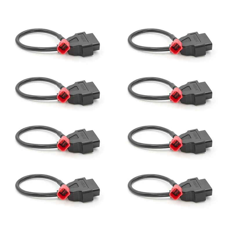 

8X 6 To 16 Pin Motorcycle OBD Adaptors OBD2 Diagnostic Cable Extension Connectors For Honda Yamaha Suzuki BENELLI