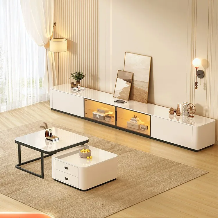 

Тумба под телевизор для гостиной, домашняя, в стиле лайт-люкс, новинка 2024 года, для малогабаритных квартир, напольный шкаф-тумба, комбинация с журнальным столиком из массива дерева