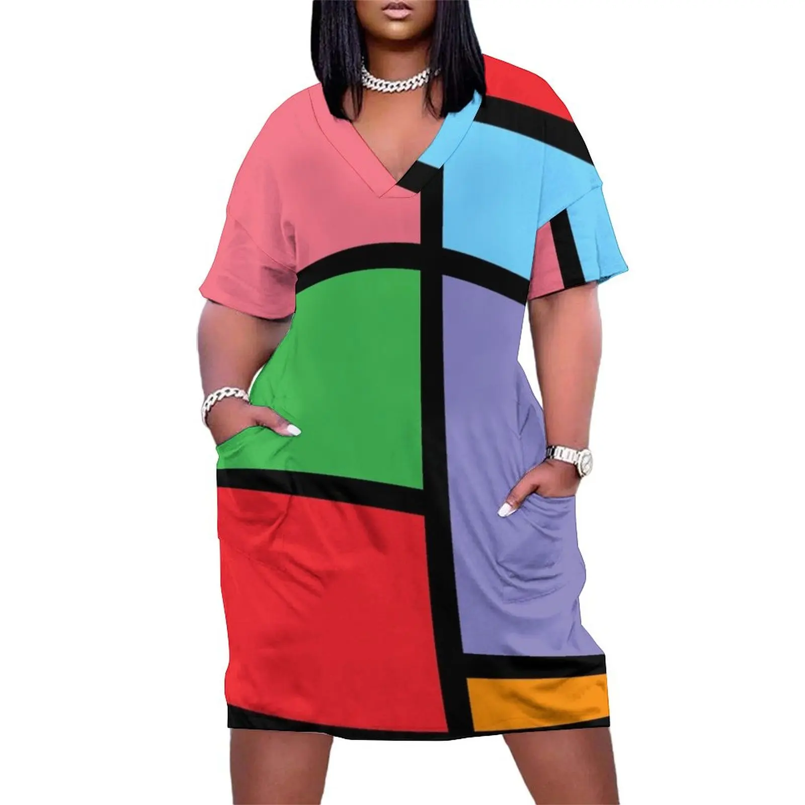 

Jem - Pizzazz Color Block Loose Pocket Dress elegant chic wedding evening dresses long dress women summer