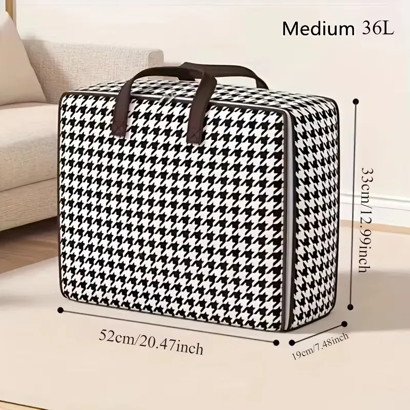 1pc New Storage Bag Quilt Storage Bag Large Capacity Portable Household Clothes Organizer With Handles Dustproof Foldable