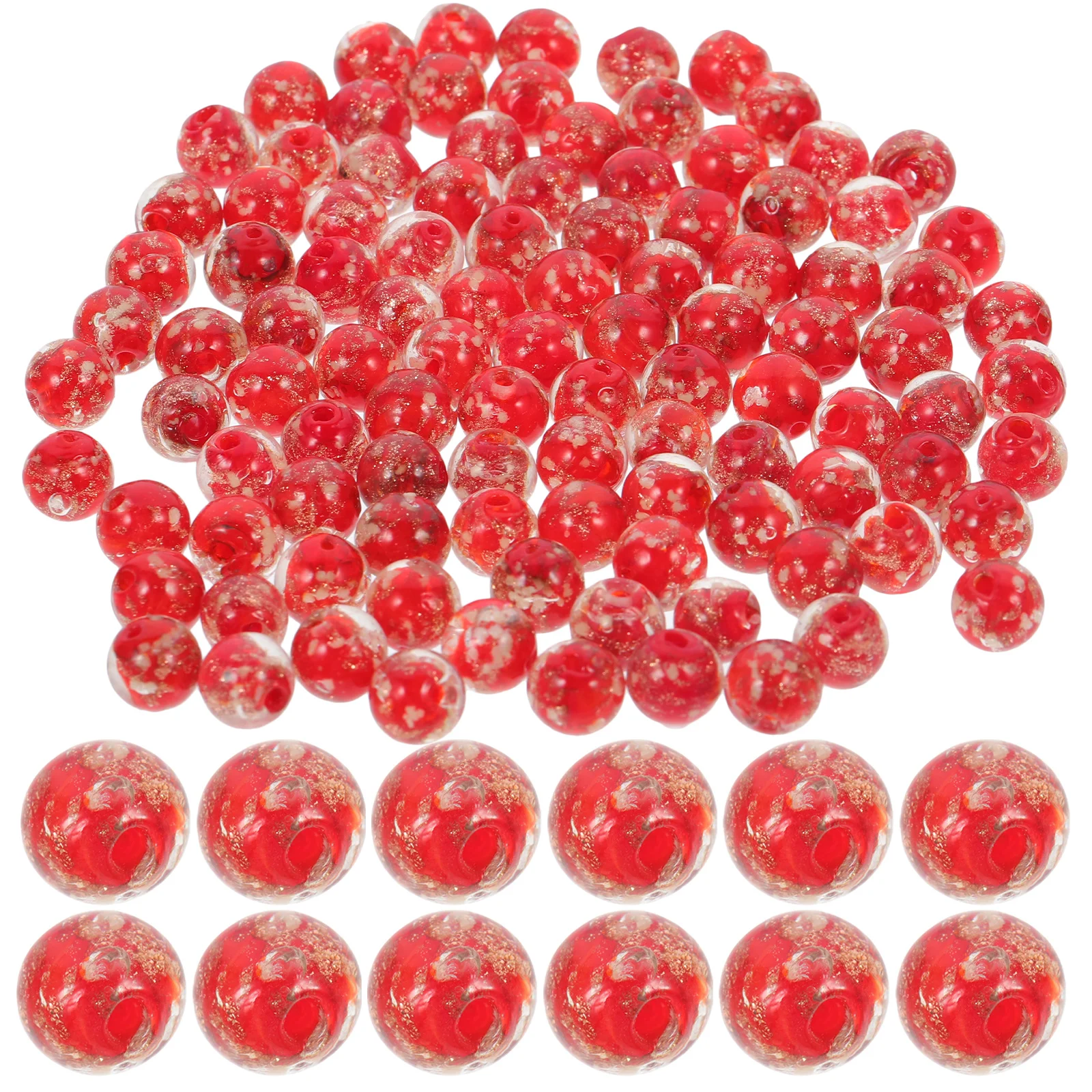 

100Pcs Luminous Glass Beads 8Mm Round Glow in The Dark Beads for Jewelry Making DIY Bracelets Necklaces Craft Projects Bulk