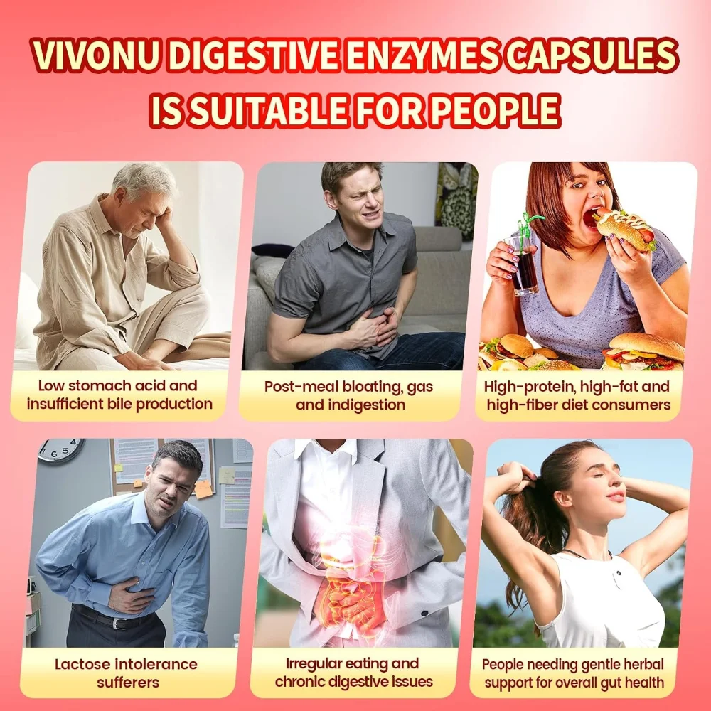 Digestive Enzyme Capsules 630mg Containing Triphala Organic Powder - Intestinal Cleansing Digestive Health Support, 60 Capsules