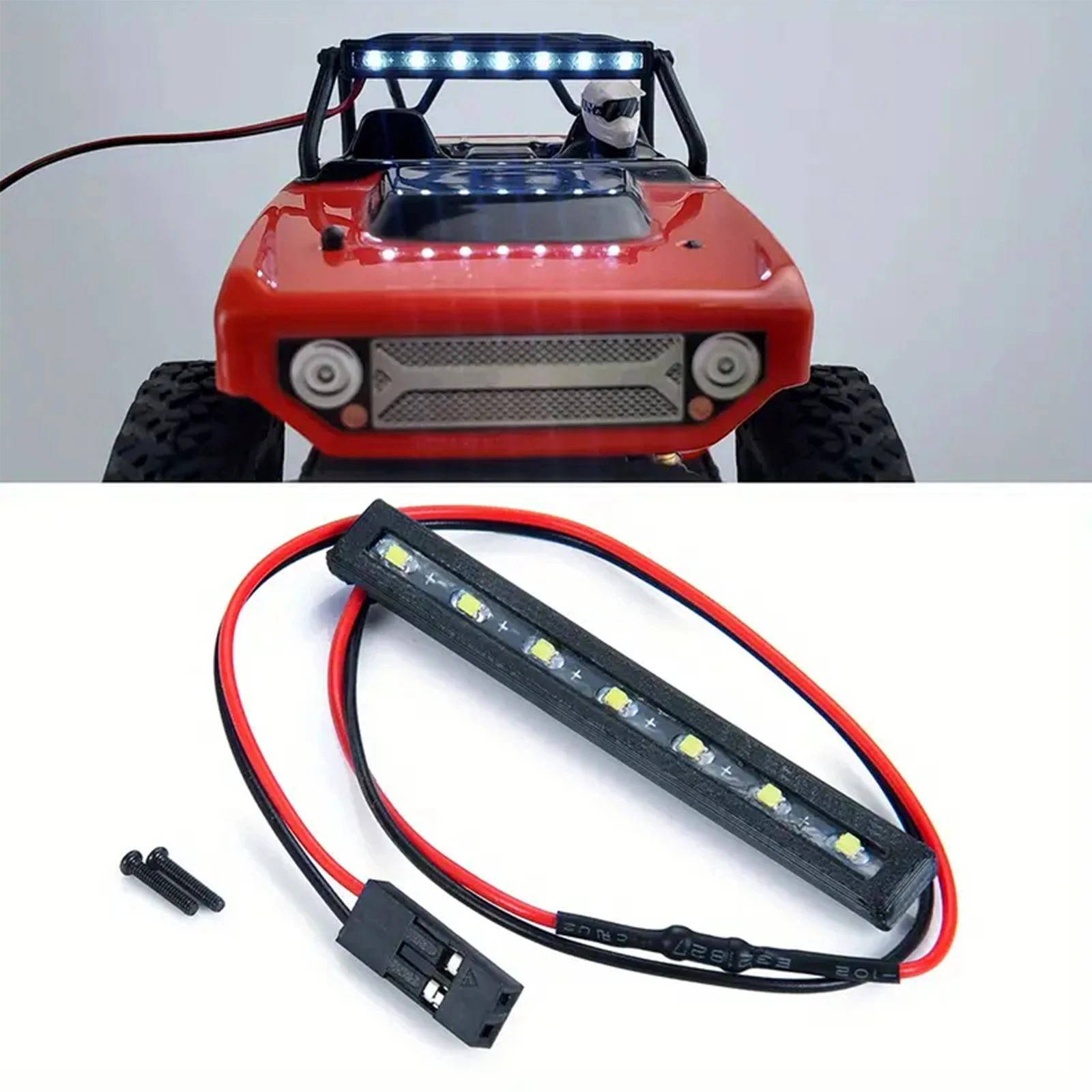

RC Car Roof Lamp 7 LED Light Bar Headlight For 1/24 Axial SCX24 90081 Deadbolt RC Crawler