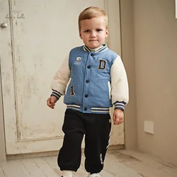 Dave Bella Children Boys Overcoat 2023 Autumn Winter New Fashion Casual Knitted Top Baseball Uniform Outdoor Sport DB4236698