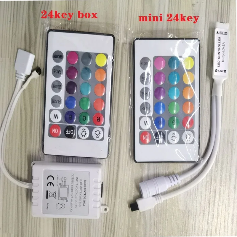 Mini 3/11/17/24/40/ Key Rf Ir Afstandsbediening Draadloze Controller Led Rgb Controler DC12V Mini Wif Voor Led Strip Licht 3528 5050 Rgb