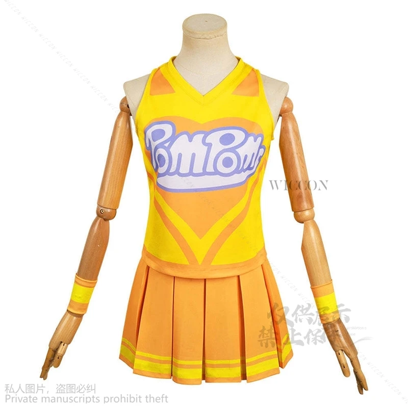 

2024 New Anime Narenare Cosplay Cheer For You Roleplay Kanata Misora Anna Aveiro Costume Yellow Cheerleading Uniform JK Kawaii