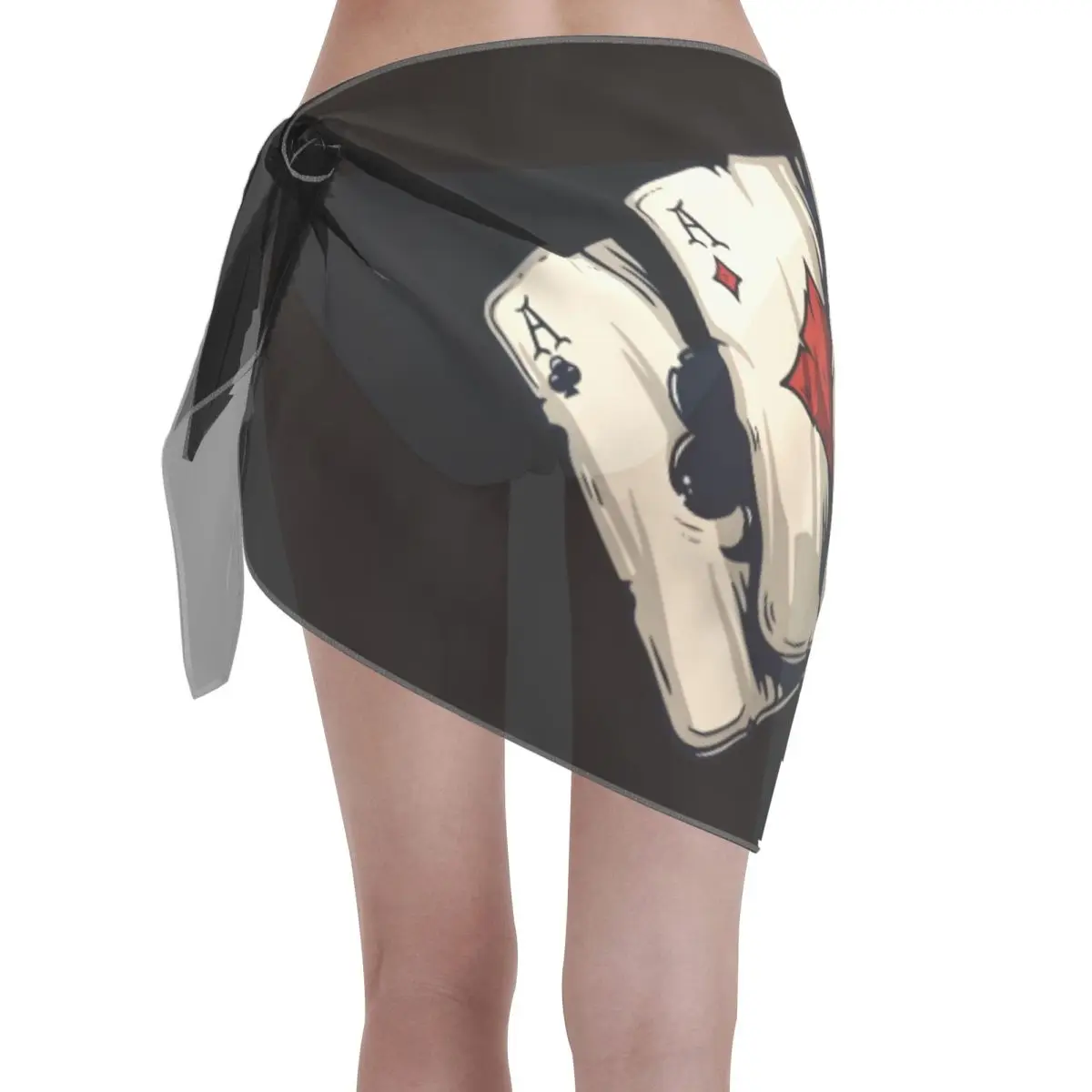 Carte de Poker personnalisée pour femmes, Sarongs courtes, enveloppe de plage, impression 3D, jeu pour maillots de bain, robe portefeuille pour Bikini, Cover-up pour maillot de bain