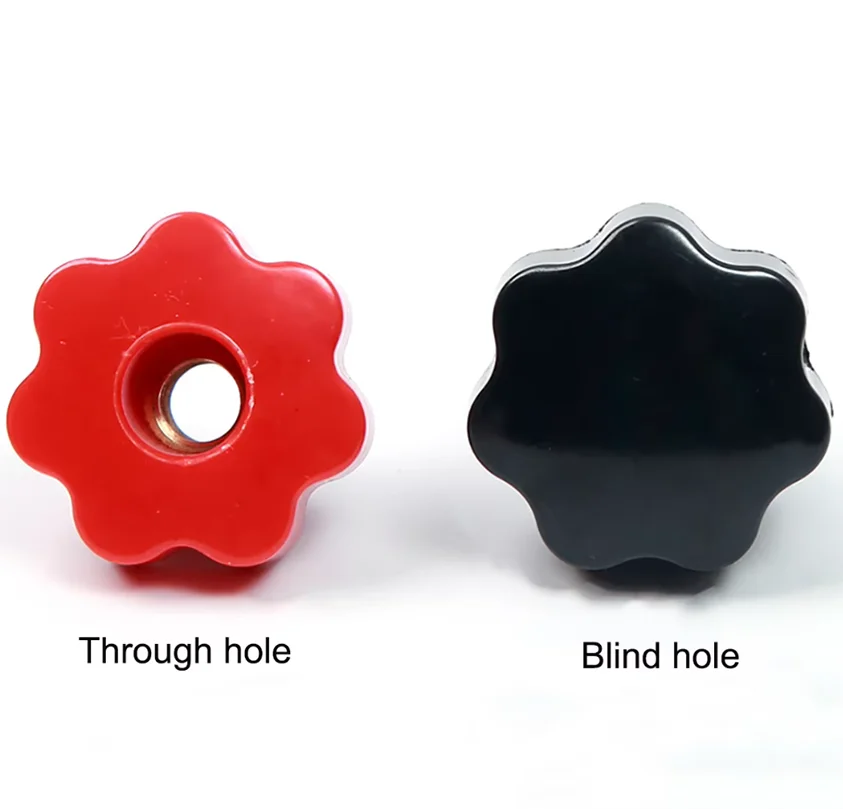 1-20Pcs M4 M5 M6 M8 M10 M12 M14 M16 Clamping Handle Plum Nuts Through-Hole/Smooth Hole Nuts Mechanical Manual Tighten Star Nuts