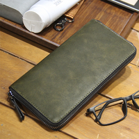 Vintage Long Wallet Multi-card Stylish Mobile Phone Bag Men's Casual Multi-functional Zipper Clutch Bag