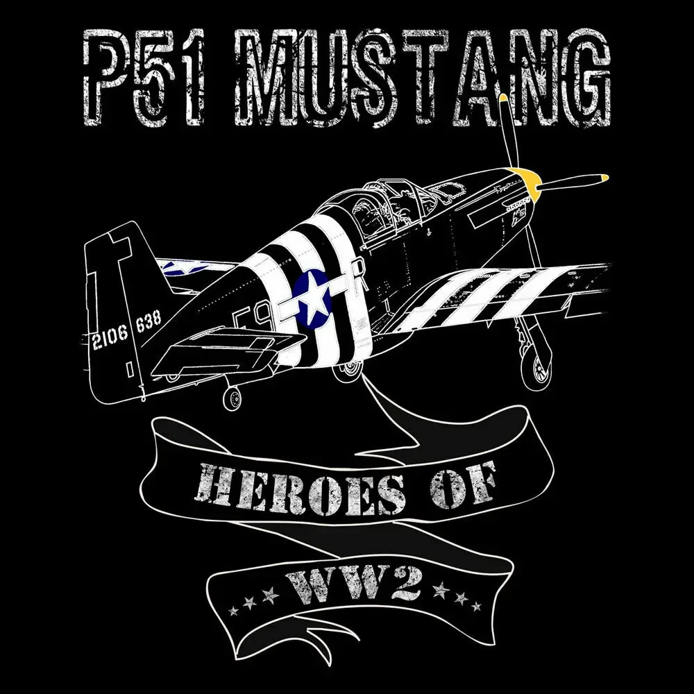 

Футболка P-51 Mustang, WW2, самолет, военный пилот, подарки - рубашка унисекс