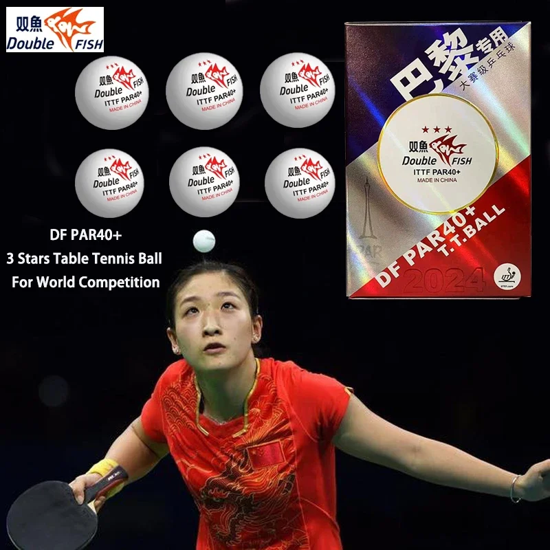 

9Box Double Fish DF PAR40+ Ping Pong Balls ITTF Certification New Material 3 Stars Table Tennis Ball For World Competition